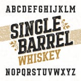 Single barrel whiskey label font with sample design royalty free illustration Single barrel whiskey label font with sample design royalty free illustration