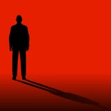 Single Man On Red With Shadow