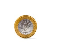 Single One Brazilian Real Coin Stock Photo Single One Brazilian Real Coin Stock Photo