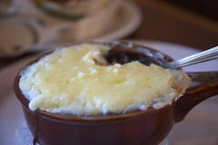 Fresh baked shepherds pie in oven crockery royalty free stock images Fresh baked shepherds pie in oven crockery royalty free stock images
