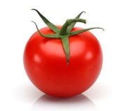 Single Tomato On White Background Stock Image