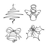 Singola riga icone di natale quattro royalty illustrazione gratis Singola riga icone di natale quattro royalty illustrazione gratis