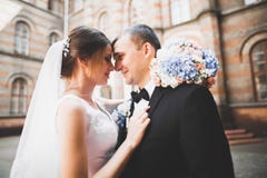 Sinnliches Portr?t eines jungen Hochzeitspaares outdoor stockfotografie Sinnliches Portr?t eines jungen Hochzeitspaares outdoor stockfotografie