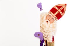 Sinterklaas Looking On Advertisement Royalty Free Stock Images Sinterklaas Looking On Advertisement Royalty Free Stock Images