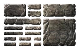 Sistema de botones y de elementos de piedra realistas del interfaz libre illustration Sistema de botones y de elementos de piedra realistas del interfaz libre illustration