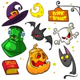 Sistema de calabaza de Halloween y de iconos de las cualidades Imagen de archivo Sistema de calabaza de Halloween y de iconos de las cualidades Imagen de archivo