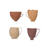 Sistema de diversas tazas del té y de café Dibujo del vintage de tazas libre illustration Sistema de diversas tazas del té y de café Dibujo del vintage de tazas libre illustration