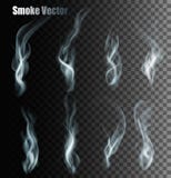 Sistema de diversos vectores transparentes del humo stock de ilustración Sistema de diversos vectores transparentes del humo stock de ilustración
