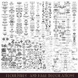 Sistema de elementos del vector y de decoraciones caligráficos de la página ilustración del vector Sistema de elementos del vector y de decoraciones caligráficos de la página ilustración del vector
