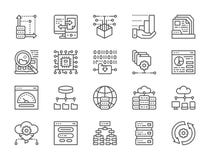 Sistema de la línea iconos del análisis de datos Recibimiento, algoritmo del programa, base de datos y más ilustración del vector Sistema de la línea iconos del análisis de datos Recibimiento, algoritmo del programa, base de datos y más ilustración del vector