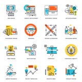 Sistema de la línea plana iconos del diseño de diseño gráfico, sitio web y diseño y desarrollo del app libre illustration Sistema de la línea plana iconos del diseño de diseño gráfico, sitio web y diseño y desarrollo del app libre illustration