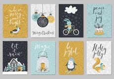 Sistema de la tarjeta de Navidad, estilo dibujado mano libre illustration Sistema de la tarjeta de Navidad, estilo dibujado mano libre illustration