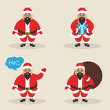 Sistema de las cláusulas lindas de Papá Noel del asiático en diversas actitudes Diseño plano moderno Vector ilustración del vector Sistema de las cláusulas lindas de Papá Noel del asiático en diversas actitudes Diseño plano moderno Vector ilustración del vector