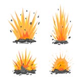 Sistema de las explosiones de tierra de la historieta ilustración del vector Sistema de las explosiones de tierra de la historieta ilustración del vector