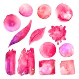 Sistema de manchas rosadas de la acuarela libre illustration Sistema de manchas rosadas de la acuarela libre illustration