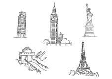 Sistema de señales famosas del mundo libre illustration Sistema de señales famosas del mundo libre illustration