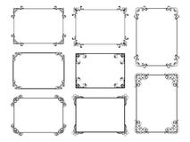 Sistema decorativo del marco con los viejos remolinos afiligranados para el libro del menú Fronteras florales elegantes ornamenta libre illustration Sistema decorativo del marco con los viejos remolinos afiligranados para el libro del menú Fronteras florales elegantes ornamenta libre illustration