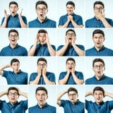 Sistema del hombre emocionado hermoso imágenes de archivo libres de regalías Sistema del hombre emocionado hermoso imágenes de archivo libres de regalías