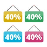 sistema del icono de la venta del 40 por ciento, descuento el 40% libre illustration sistema del icono de la venta del 40 por ciento, descuento el 40% libre illustration