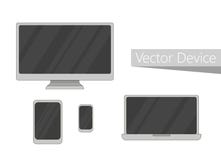 Sistema del icono de los dispositivos electrónicos Iconos planos de los dispositivos del diseño, tecnología Fotos de archivo Sistema del icono de los dispositivos electrónicos Iconos planos de los dispositivos del diseño, tecnología Fotos de archivo