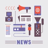 Sistema del icono del ejemplo del vector de noticias libre illustration Sistema del icono del ejemplo del vector de noticias libre illustration