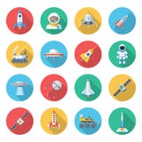 Sistema del icono del vehículo espacial stock de ilustración Sistema del icono del vehículo espacial stock de ilustración