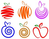 Sistema del logotipo de la fruta libre illustration Sistema del logotipo de la fruta libre illustration