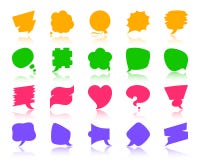 Sistema del vector de los iconos de la silueta del color de la burbuja del discurso ilustración del vector Sistema del vector de los iconos de la silueta del color de la burbuja del discurso ilustración del vector