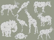 Sistema del vector de siluetas del animal de la papiroflexia ilustración del vector Sistema del vector de siluetas del animal de la papiroflexia ilustración del vector
