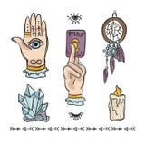 Sistema exhausto del ejemplo del icono del vector de la mano espiritual libre illustration Sistema exhausto del ejemplo del icono del vector de la mano espiritual libre illustration