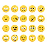 Sistema grande de 20 emoticons cartoonish del vector de alta calidad, en estilo plano del diseño Diverso diseño divertido del est libre illustration Sistema grande de 20 emoticons cartoonish del vector de alta calidad, en estilo plano del diseño Diverso diseño divertido del est libre illustration
