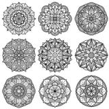 Sistema indio del vector de los modelos de la mandala de la meditación libre illustration Sistema indio del vector de los modelos de la mandala de la meditación libre illustration