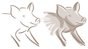 Sistema Niza del cerdo aislado ilustración del vector Sistema Niza del cerdo aislado ilustración del vector