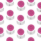 Sistema patttern inconsútil del fondo del vector de flores exhaustas de la mano hermosa en estilo retro Dibujo floral con línea-a stock de ilustración Sistema patttern inconsútil del fondo del vector de flores exhaustas de la mano hermosa en estilo retro Dibujo floral con línea-a stock de ilustración