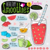 Sistema sano de la receta del smoothie Imagen de archivo