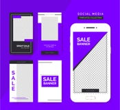 Sistema social de las plantillas de las historias de los medios Fondos de moda para los medios sociales, app del smartphone stock de ilustración Sistema social de las plantillas de las historias de los medios Fondos de moda para los medios sociales, app del smartphone stock de ilustración