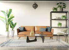Sitio interior del estilo bohemio moderno con el sofá del tabaco libre illustration Sitio interior del estilo bohemio moderno con el sofá del tabaco libre illustration