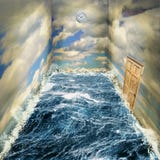 Sitio surrealista del mar y del cielo, atrapado en un sueño del tiempo imágenes de archivo libres de regalías Sitio surrealista del mar y del cielo, atrapado en un sueño del tiempo imágenes de archivo libres de regalías