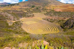 Sito archeologico della valle di Moray sacro di Cusco immagini stock libere da diritti Sito archeologico della valle di Moray sacro di Cusco immagini stock libere da diritti