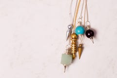Six Stone Pendulums, Top View Royalty Free Stock Image