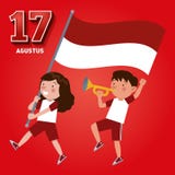 Självständighetsdagen av Republiken Indonesien på 17th Augusti vektor illustrationer Självständighetsdagen av Republiken Indonesien på 17th Augusti vektor illustrationer