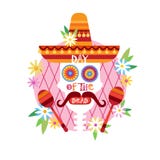 Skalledag av den traditionella mexicanska allhelgonaaftonen Dia De Los Muertos Holiday för dött begrepp stock illustrationer Skalledag av den traditionella mexicanska allhelgonaaftonen Dia De Los Muertos Holiday för dött begrepp stock illustrationer