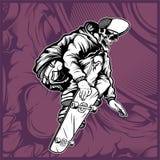 Skateboard κρανίων διάνυσμα σχεδίων χεριών διανυσματική απεικόνιση Skateboard κρανίων διάνυσμα σχεδίων χεριών διανυσματική απεικόνιση