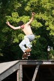 Skateboarder Going Off Platform Stock Photos Skateboarder Going Off Platform Stock Photos