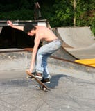 Skateboarder Landing Trick Royalty Free Stock Photography Skateboarder Landing Trick Royalty Free Stock Photography
