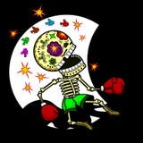 Skeleton Boxer royalty free illustration Skeleton Boxer royalty free illustration