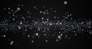 Sken för julsilverljus som flödar i horisontpartikelbokeh som är loopable på svart bakgrund, ferielyckönskanhälsning stock illustrationer Sken för julsilverljus som flödar i horisontpartikelbokeh som är loopable på svart bakgrund, ferielyckönskanhälsning stock illustrationer