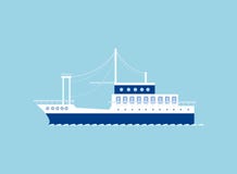 Skeppsymbol som isoleras på blått royaltyfri illustrationer Skeppsymbol som isoleras på blått royaltyfri illustrationer