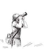 Sketch Of Photographer Stock Image