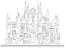 Sketch Of The Cathedral Of Milan Isolated Royalty Free Stock Photos